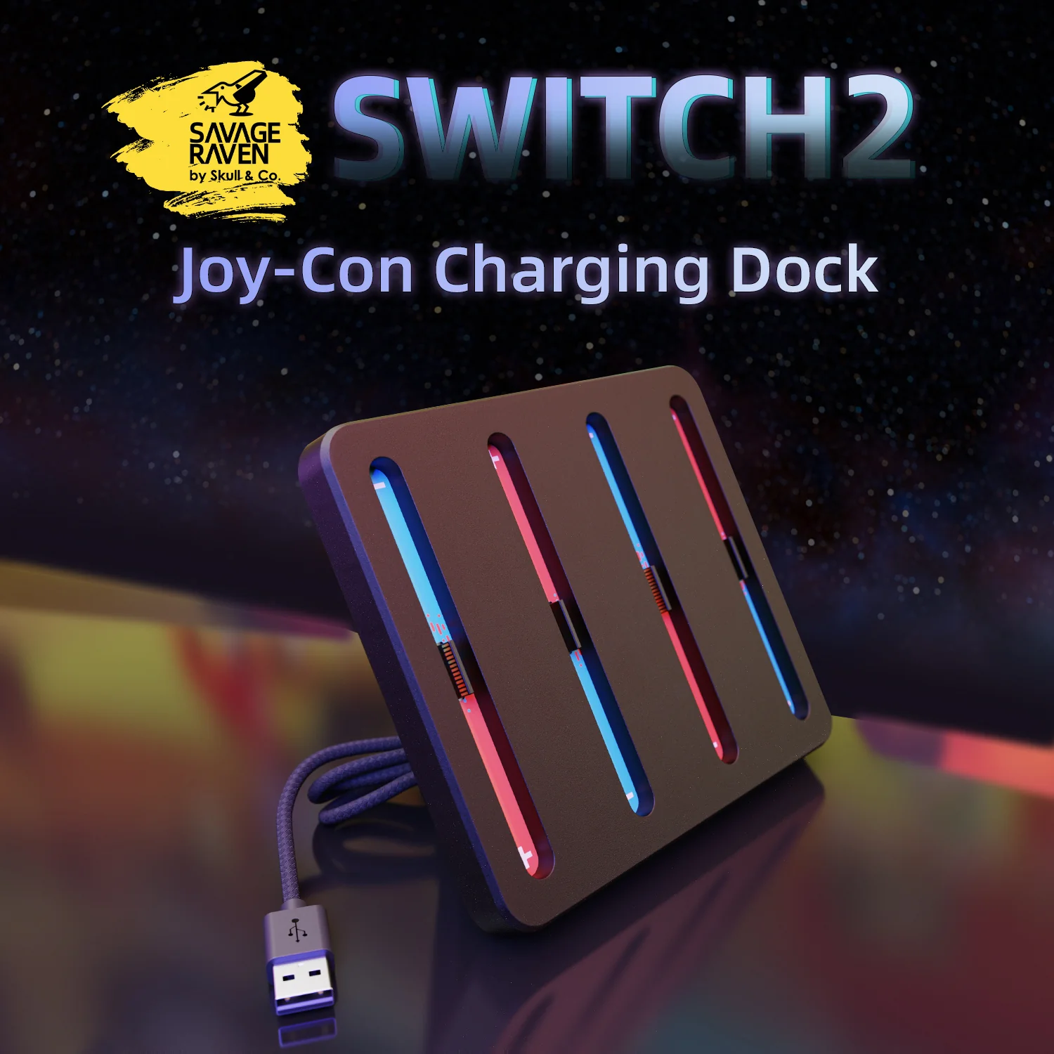 Savage Raven by Skull & Co. Joy-Con Charging Dock for Nintendo SWITCH2 - Image 2