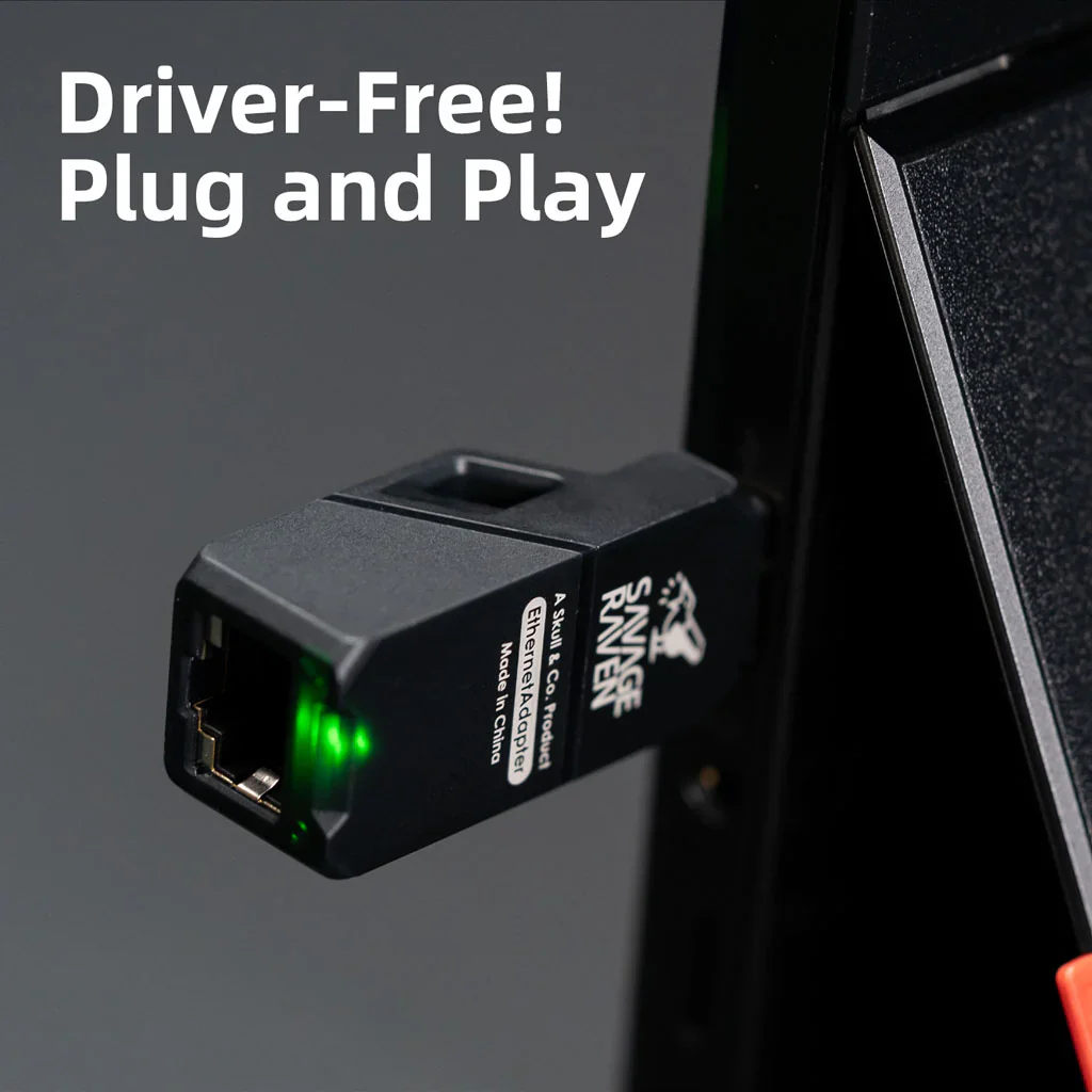 Savage Raven by Skull & Co. USB 3.0 to RJ45 Driver-Free Gigabit Ethernet Adapter for Laptop/SteamDock/Jumpgate - Image 5
